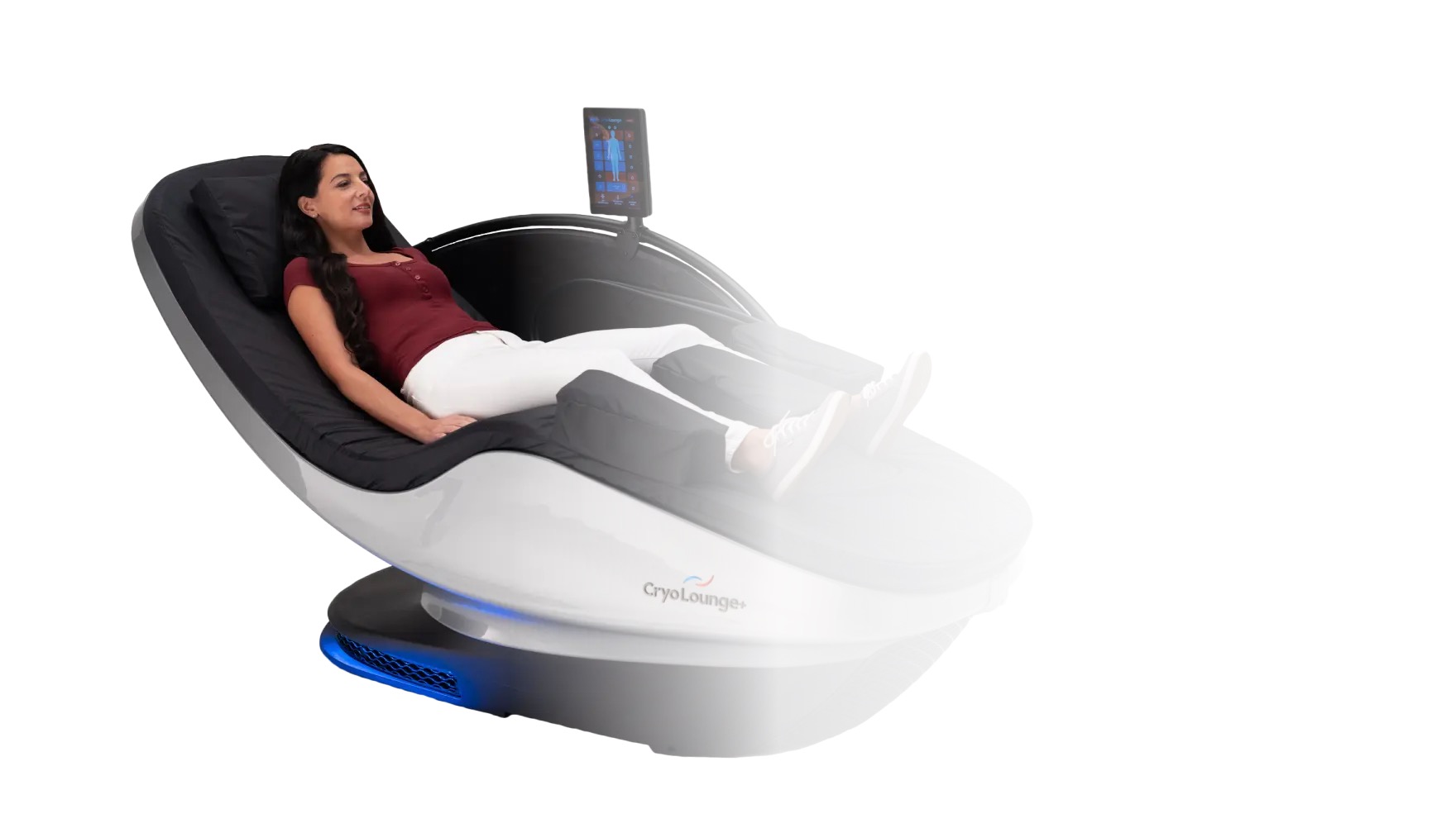 CryoLounge+ cold and heat contrast recovery chair from WellnessSpace Brands (wellnessspace.com) — used for the FITRecovery / Recovery & Wellness section along with their HydroMassage equipment