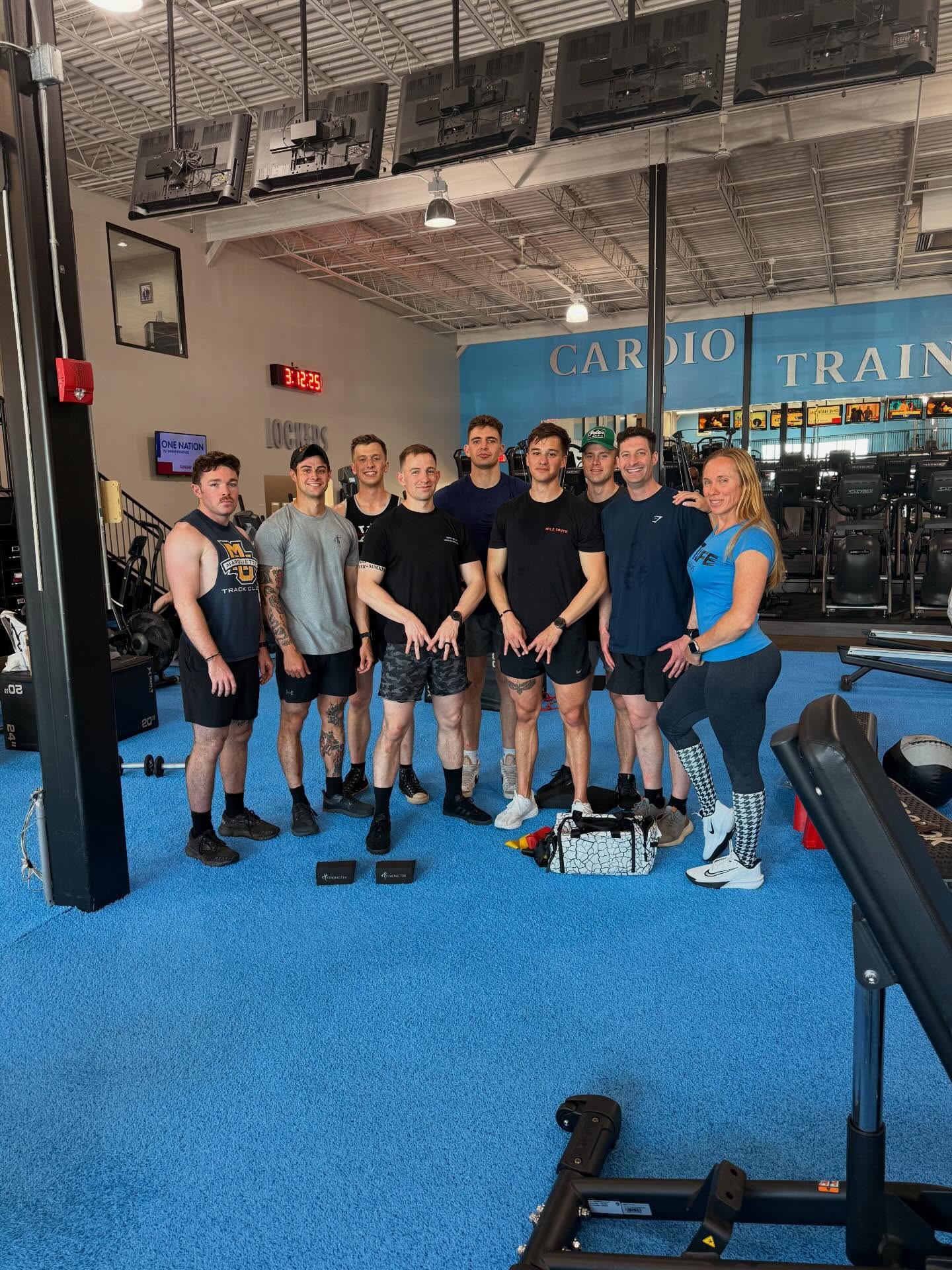 Personal training session with FIT LIFE Health Clubs trainer and 10th Mountain Division service members at Columbus — real photo from Instagram post https://www.instagram.com/p/DWHr-CZkkBq/ (sourced from @fitlifehealthclubs and permitted location accounts Auburn @fitlife_au, North Charleston @fitlife.hc, Houston @fitlife_houston)
